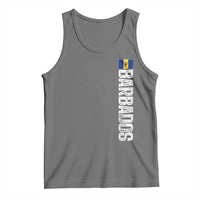 Barbados Flag Tank Top Distressed Vertical Typography Caribbean Island Pride Heritage Gift