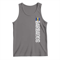 Barbados Flag Tank Top Distressed Vertical Typography Caribbean Island Pride Heritage Gift