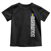 Barbados Flag Toddler T Shirt Distressed Vertical Typography Caribbean Island Pride Heritage Gift