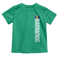 Barbados Flag Toddler T Shirt Distressed Vertical Typography Caribbean Island Pride Heritage Gift