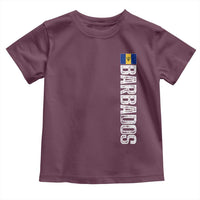 Barbados Flag Toddler T Shirt Distressed Vertical Typography Caribbean Island Pride Heritage Gift