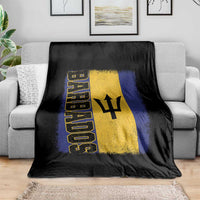 Vintage Barbados Flag Throw Blanket Distressed Patriotic Caribbean Island Barbadian Pride Heritage Gift