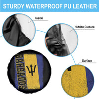 Vintage Barbados Flag Spare Tire Cover Distressed Patriotic Caribbean Island Barbadian Pride Heritage Gift