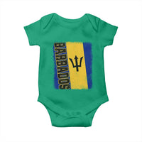 Vintage Barbados Flag Baby Onesie Distressed Patriotic Caribbean Island Barbadian Pride Heritage Gift