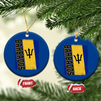 Vintage Barbados Flag Ceramic Ornament Distressed Patriotic Caribbean Island Barbadian Pride Heritage Gift