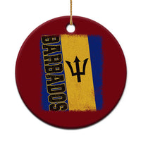 Vintage Barbados Flag Ceramic Ornament Distressed Patriotic Caribbean Island Barbadian Pride Heritage Gift