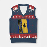 Vintage Barbados Flag V-Neck Knit Sweater Vest Distressed Patriotic Caribbean Island Barbadian Pride Heritage Gift