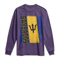 Vintage Barbados Flag Long Sleeve Shirt Distressed Patriotic Caribbean Island Barbadian Pride Heritage Gift