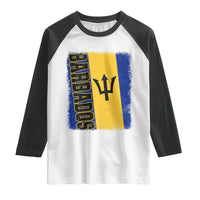 Vintage Barbados Flag Raglan Shirt Distressed Patriotic Caribbean Island Barbadian Pride Heritage Gift