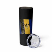 Vintage Barbados Flag Skinny Tumbler Distressed Patriotic Caribbean Island Barbadian Pride Heritage Gift