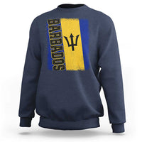 Vintage Barbados Flag Sweatshirt Distressed Patriotic Caribbean Island Barbadian Pride Heritage Gift