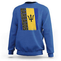 Vintage Barbados Flag Sweatshirt Distressed Patriotic Caribbean Island Barbadian Pride Heritage Gift