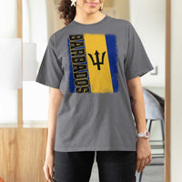 Vintage Barbados Flag T Shirt For Women Distressed Patriotic Caribbean Island Barbadian Pride Heritage Gift