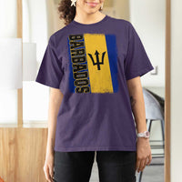Vintage Barbados Flag T Shirt For Women Distressed Patriotic Caribbean Island Barbadian Pride Heritage Gift