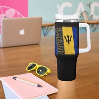 Vintage Barbados Flag Tumbler With Handle Distressed Patriotic Caribbean Island Barbadian Pride Heritage Gift