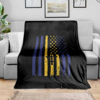 Barbados American Flag Throw Blanket Distressed Barbadian Pride Patriotic Heritage Gift