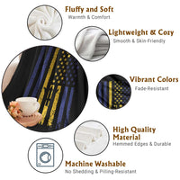 Barbados American Flag Throw Blanket Distressed Barbadian Pride Patriotic Heritage Gift