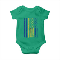 Barbados American Flag Baby Onesie Distressed Barbadian Pride Patriotic Heritage Gift