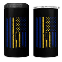 Barbados American Flag 4 in 1 Can Cooler Tumbler Distressed Barbadian Pride Patriotic Heritage Gift