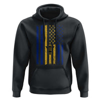 Barbados American Flag Hoodie Distressed Barbadian Pride Patriotic Heritage Gift