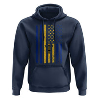 Barbados American Flag Hoodie Distressed Barbadian Pride Patriotic Heritage Gift