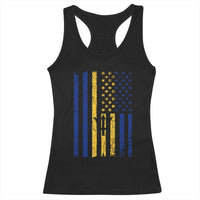 Barbados American Flag Racerback Tank Top Distressed Barbadian Pride Patriotic Heritage Gift