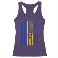 Barbados American Flag Racerback Tank Top Distressed Barbadian Pride Patriotic Heritage Gift