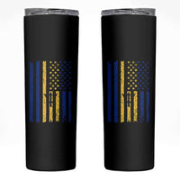 Barbados American Flag Skinny Tumbler Distressed Barbadian Pride Patriotic Heritage Gift