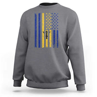 Barbados American Flag Sweatshirt Distressed Barbadian Pride Patriotic Heritage Gift