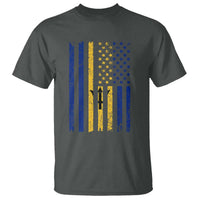 Barbados American Flag T Shirt Distressed Barbadian Pride Patriotic Heritage Gift
