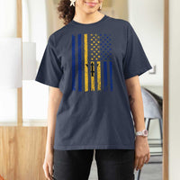 Barbados American Flag T Shirt For Women Distressed Barbadian Pride Patriotic Heritage Gift