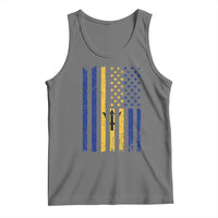 Barbados American Flag Tank Top Distressed Barbadian Pride Patriotic Heritage Gift
