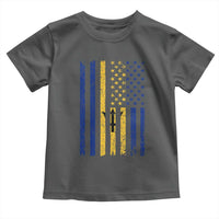 Barbados American Flag Toddler T Shirt Distressed Barbadian Pride Patriotic Heritage Gift
