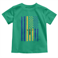 Barbados American Flag Toddler T Shirt Distressed Barbadian Pride Patriotic Heritage Gift