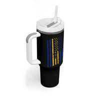Barbados American Flag Tumbler With Handle Distressed Barbadian Pride Patriotic Heritage Gift