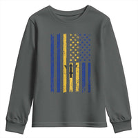Barbados American Flag Youth Sweatshirt Distressed Barbadian Pride Patriotic Heritage Gift