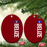 Belize Flag Ceramic Ornament Distressed Central American Pride Heritage Gift