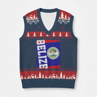 Vintage Belize V-Neck Knit Sweater Vest Distressed Flag Central American Pride Heritage Gift