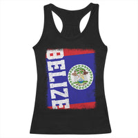 Vintage Belize Racerback Tank Top Distressed Flag Central American Pride Heritage Gift