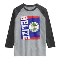 Vintage Belize Raglan Shirt Distressed Flag Central American Pride Heritage Gift
