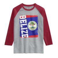 Vintage Belize Raglan Shirt Distressed Flag Central American Pride Heritage Gift