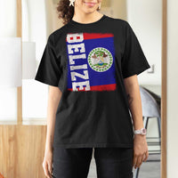 Vintage Belize T Shirt For Women Distressed Flag Central American Pride Heritage Gift