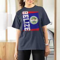 Vintage Belize T Shirt For Women Distressed Flag Central American Pride Heritage Gift