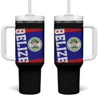 Vintage Belize Tumbler With Handle Distressed Flag Central American Pride Heritage Gift