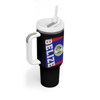 Vintage Belize Tumbler With Handle Distressed Flag Central American Pride Heritage Gift