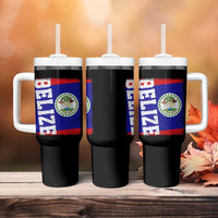 Vintage Belize Tumbler With Handle Distressed Flag Central American Pride Heritage Gift