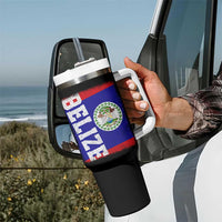 Vintage Belize Tumbler With Handle Distressed Flag Central American Pride Heritage Gift