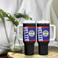 Vintage Belize Tumbler With Handle Distressed Flag Central American Pride Heritage Gift