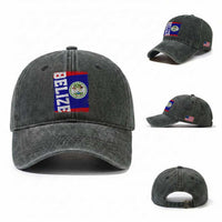 Vintage Belize Washed Cotton Baseball Cap Distressed Flag Central American Pride Heritage Gift