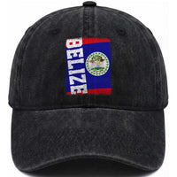 Vintage Belize Washed Cotton Baseball Cap Distressed Flag Central American Pride Heritage Gift